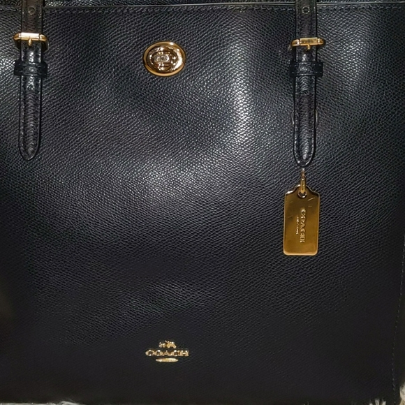 Coach Dark Blue Leather Shoulder Bag - Picture 2 of 11
